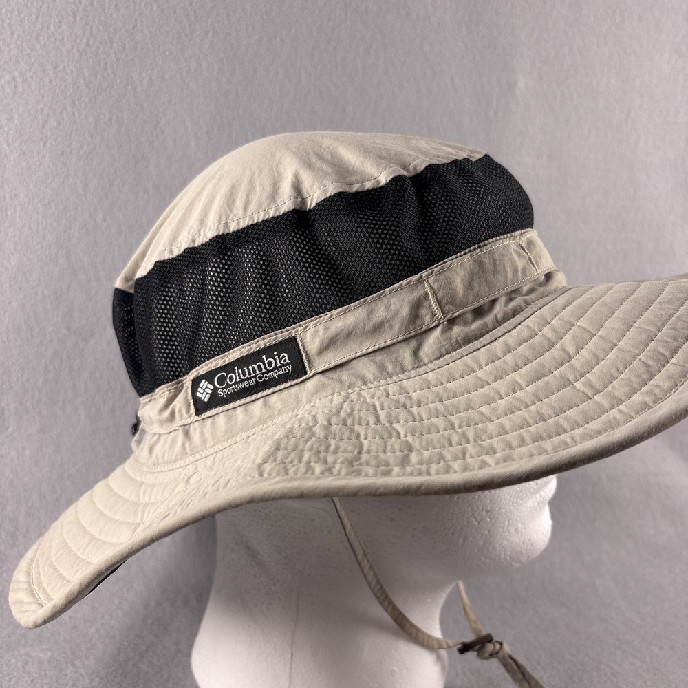 Vintage Columbia Boonie Fishing Hat One Size Bucket Hat Light Tan